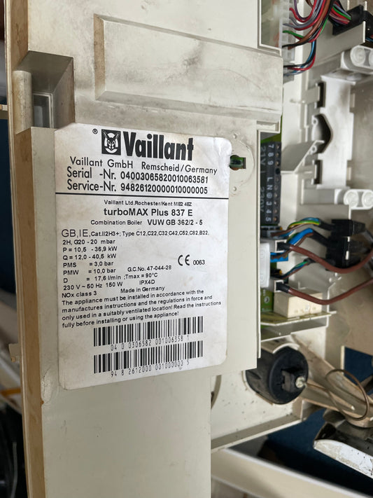 Vaillant turboMax Plus 837 E (Non-Condensing Boiler)